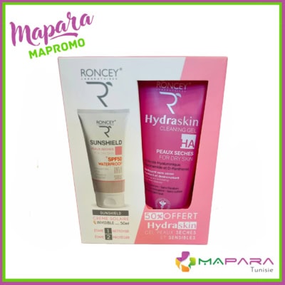 Roncey coffret sunshield et hydraskin pour peaux sèches -50%