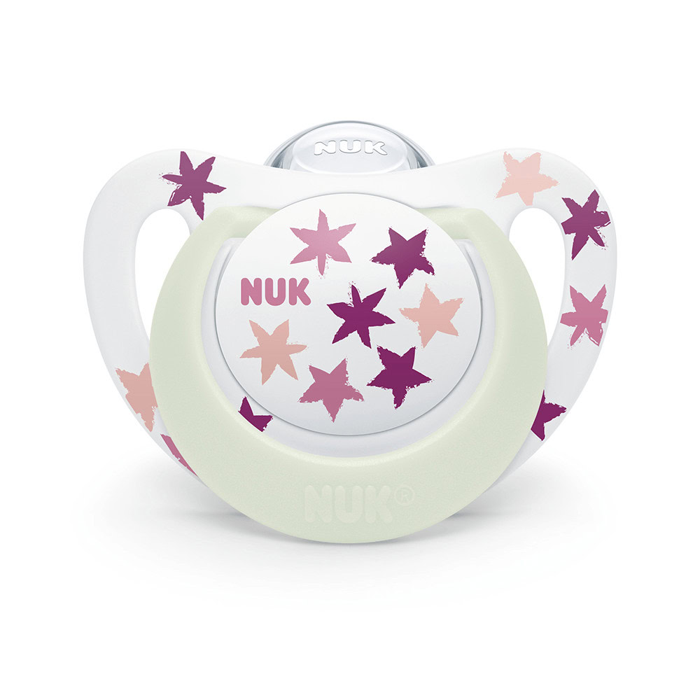 NUK Sucette Star Night 6-18 Mois Star Night Rose