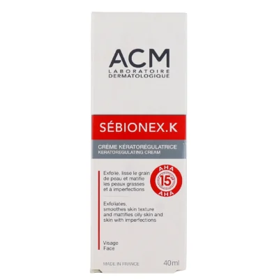 Acm sébionex k crème kératorégulatrice 40ml