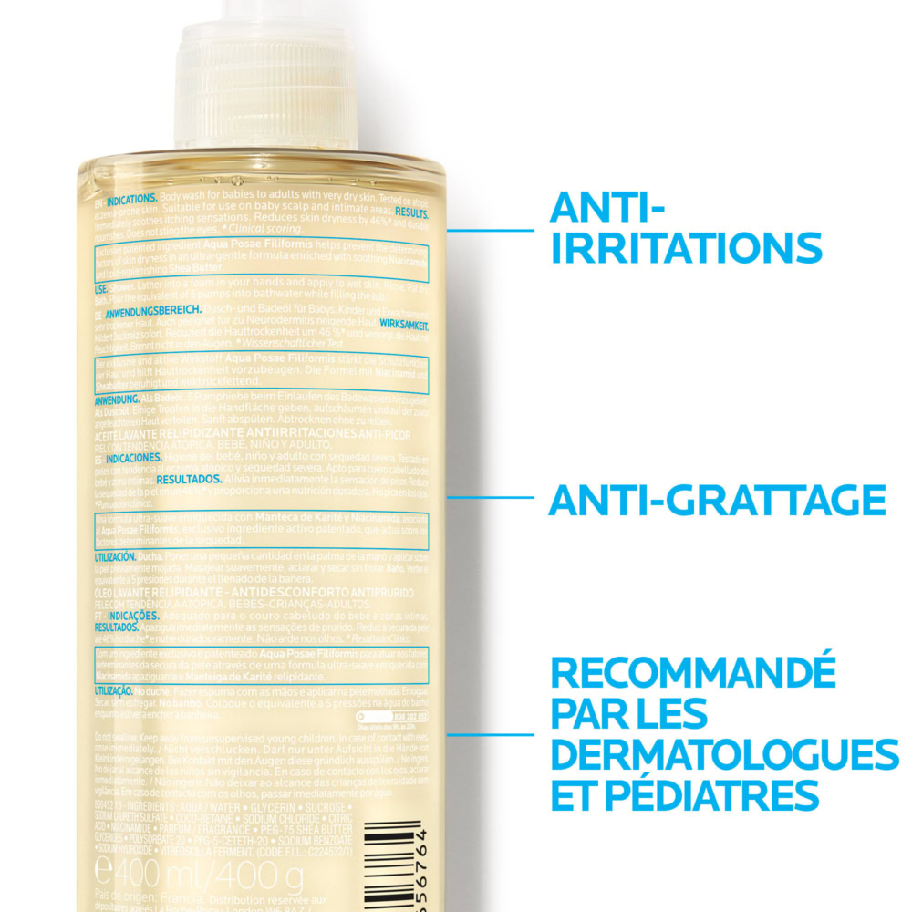 La roche posay lipikar ap+ huile lavante peaux tendance eczema atopiques 400ml