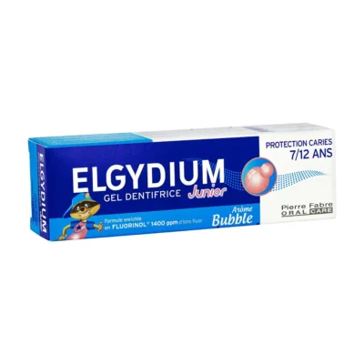 Elgydium junior gel dentifrice protection caries 7/12 ans arôme bubble 50ml