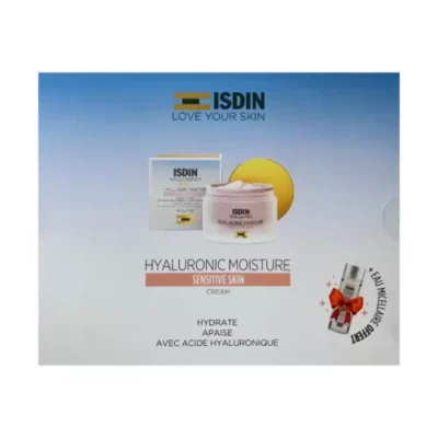 ISDIN Coffret Creme Hydratante à L'acide Hyaluronique Peaux Sensibles 50g + Eau Micellaire 30ml (Offert)