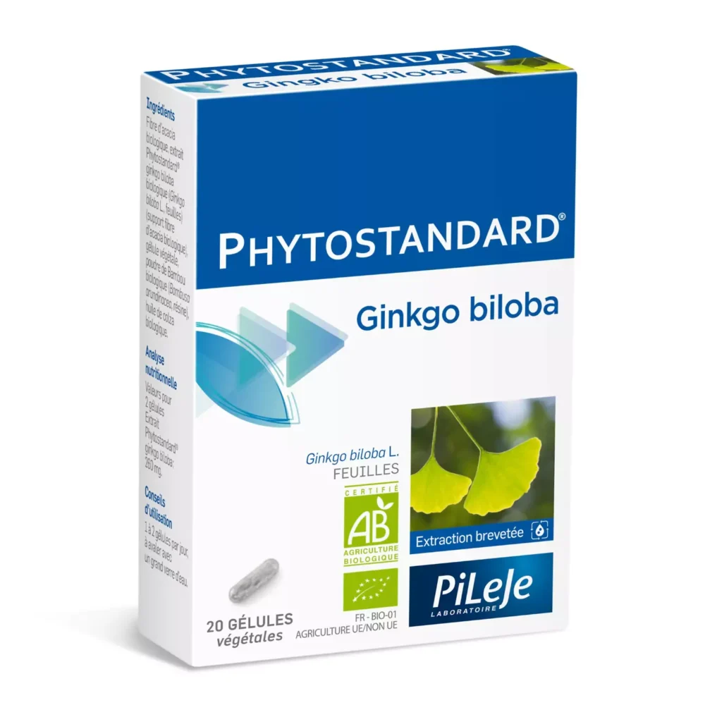 Pileje phytostandard ginkgo biloba 20 gélules