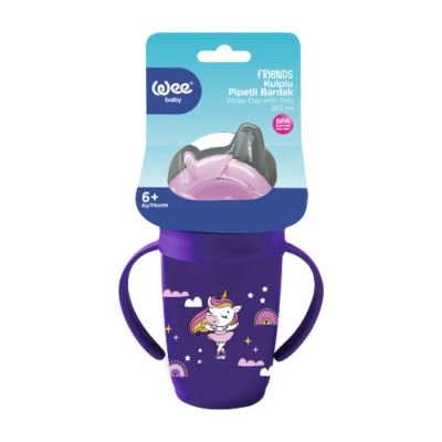 Wee Baby Gobelet Friends avec Paille et Anses 265ml