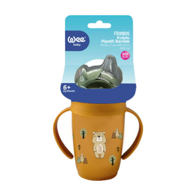 Wee baby gobelet friends avec paille et anses 265ml
