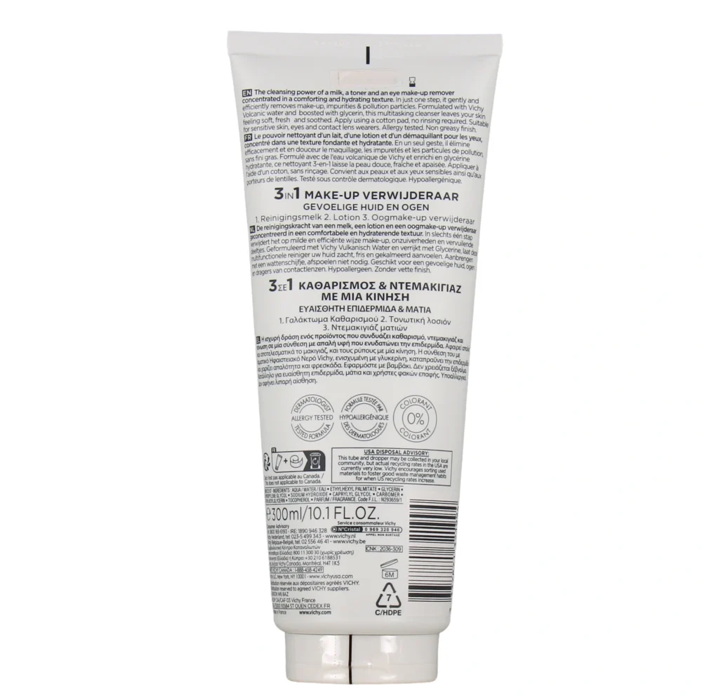 Vichy pureté thermale démaquillant intégral 3en1 peau sensible 300ml