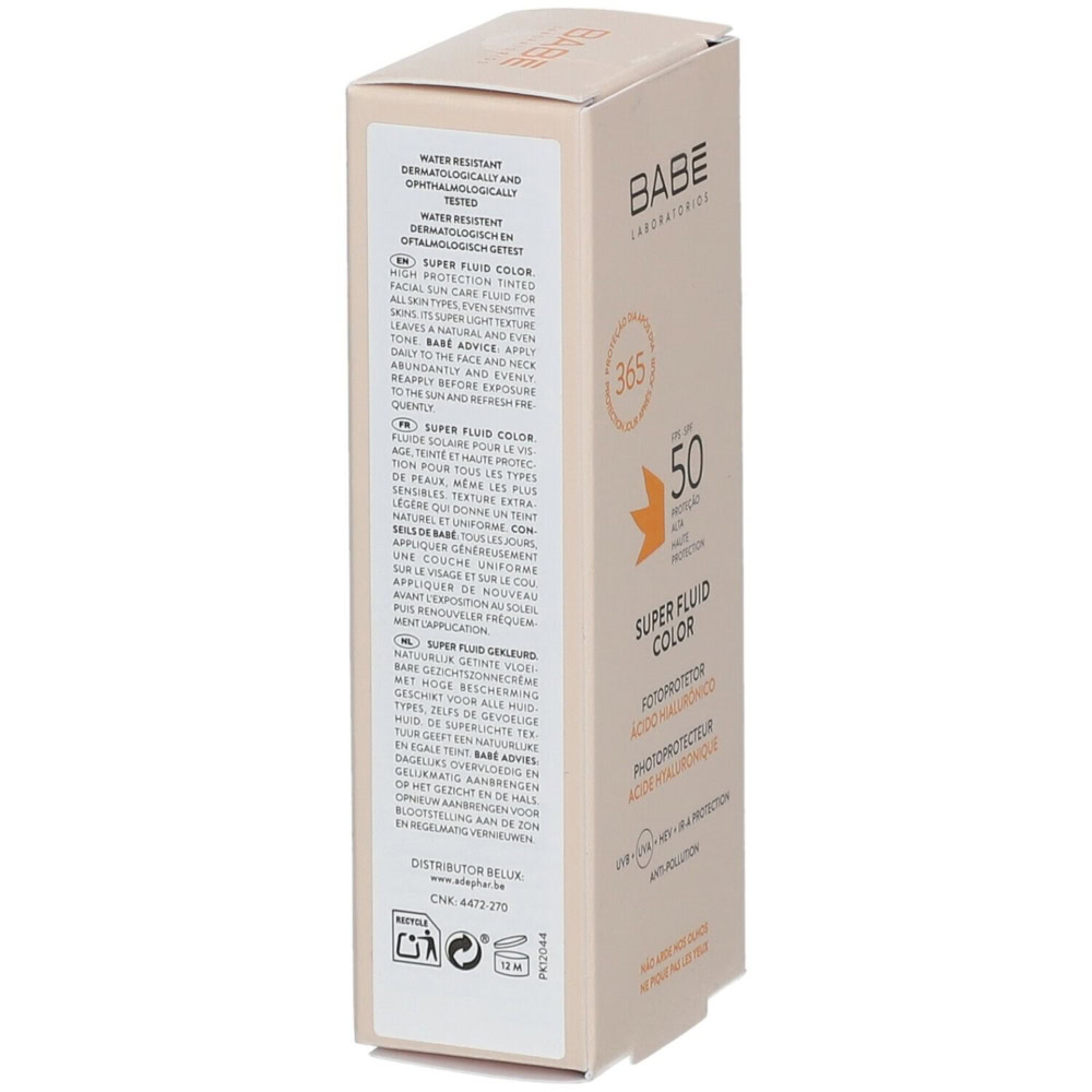 Babe super fluid color sunscreen spf50+ 50ml