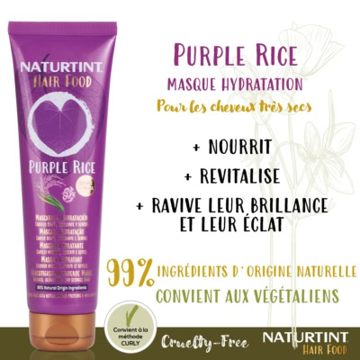 Naturtint masque capillaire hydratant purple rice 150ml