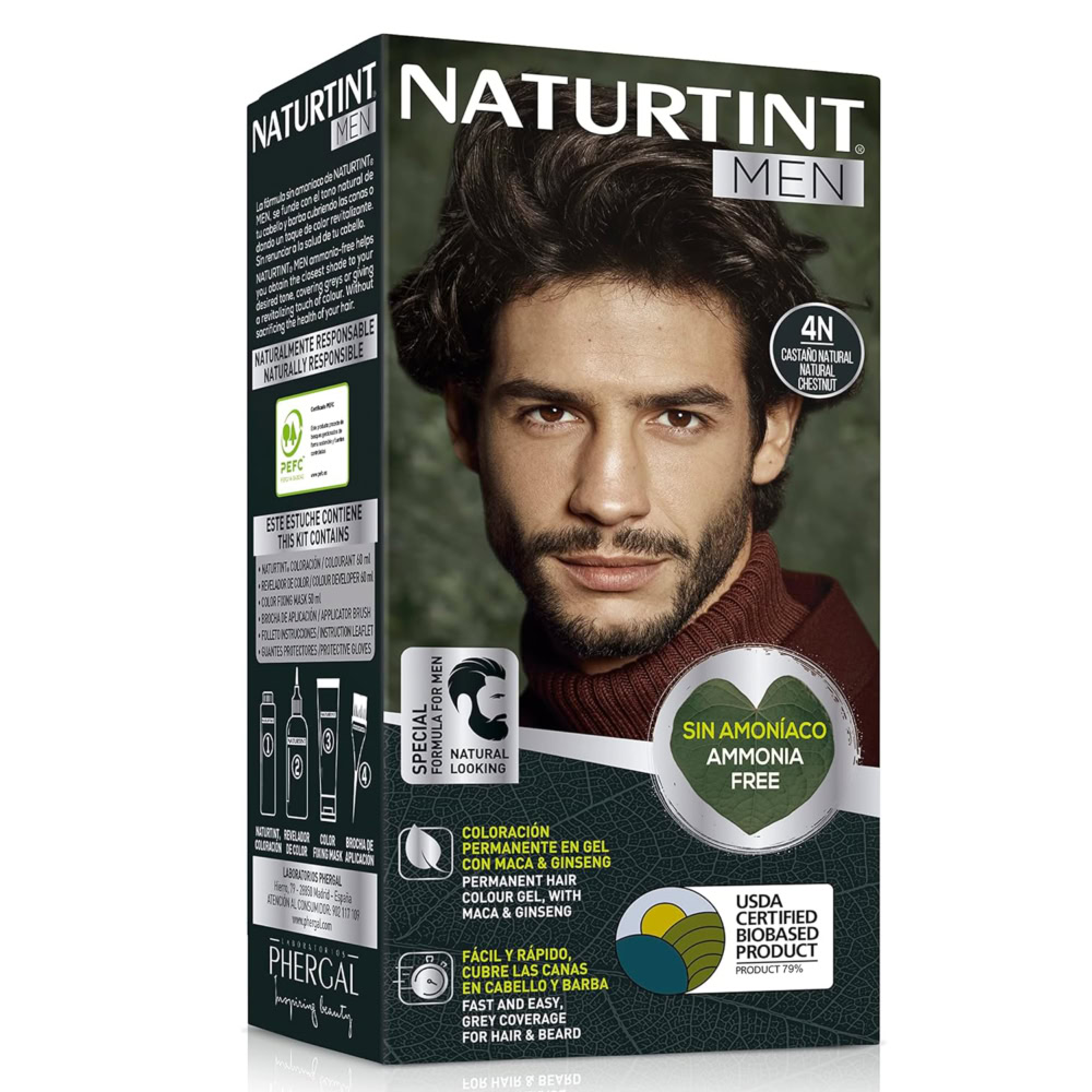 Naturtint men gel colorant permanent 4n châtain naturel 150ml