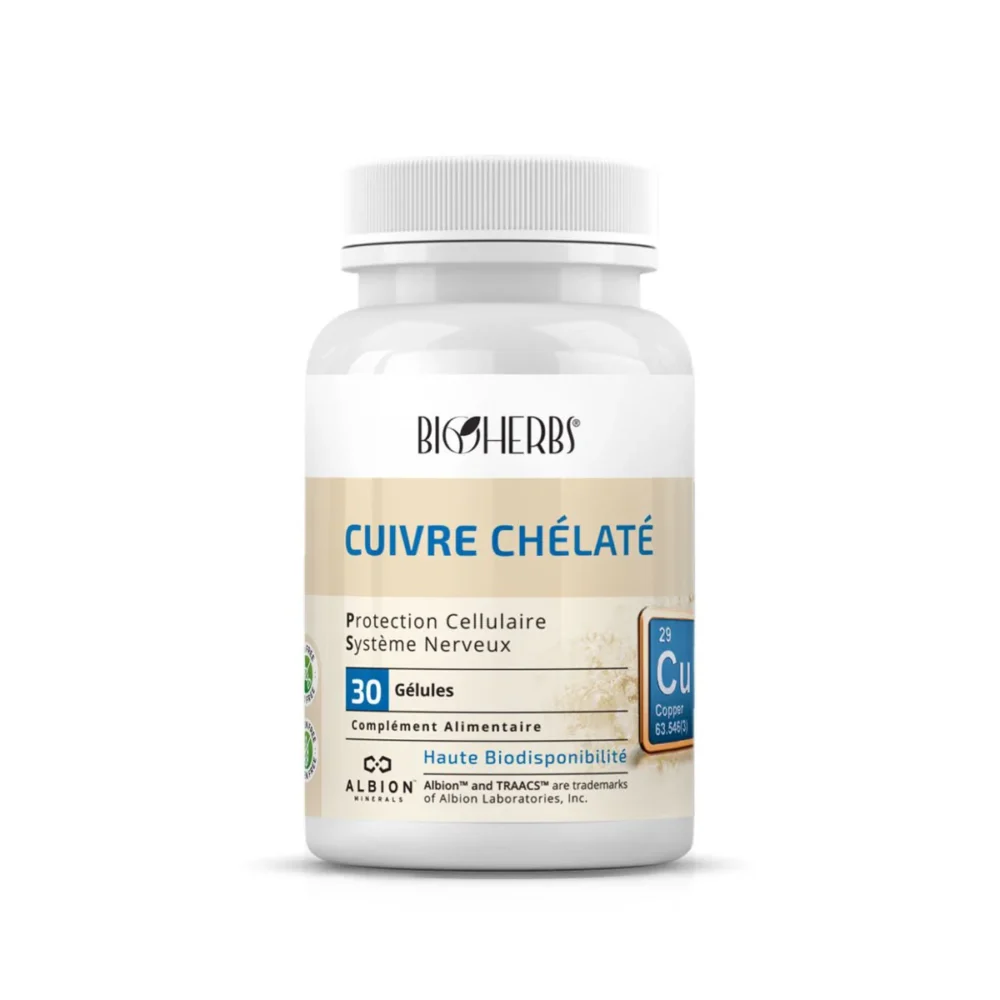 Bioherbs cuivre chélaté 30 gélules