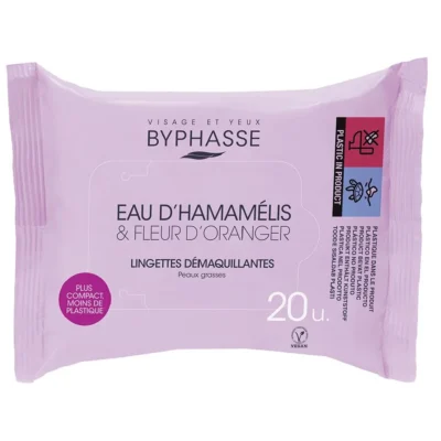 Byphasse Lingettes Démaquillantes à l'Eau d'Hamamélis 20u