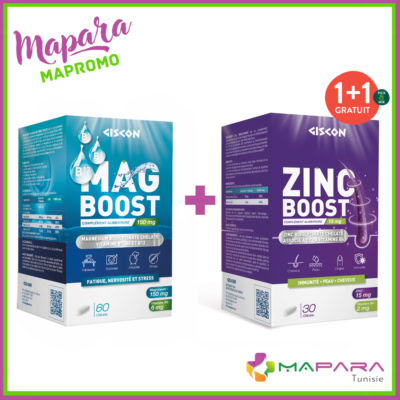 MagBoost Magnésium Bisglycinate 60 gélules + Zinc Boost Bisglycinate 30 gélules (Offert)