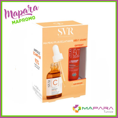 Svr ampoule [c] anti-ox – concentré éclat 30ml + sun secure blur spf50+ sans parfum 15ml