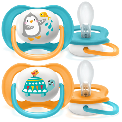 Philips Avent 2 sucettes Ultra Air Animals Garçon 6-18 mois
