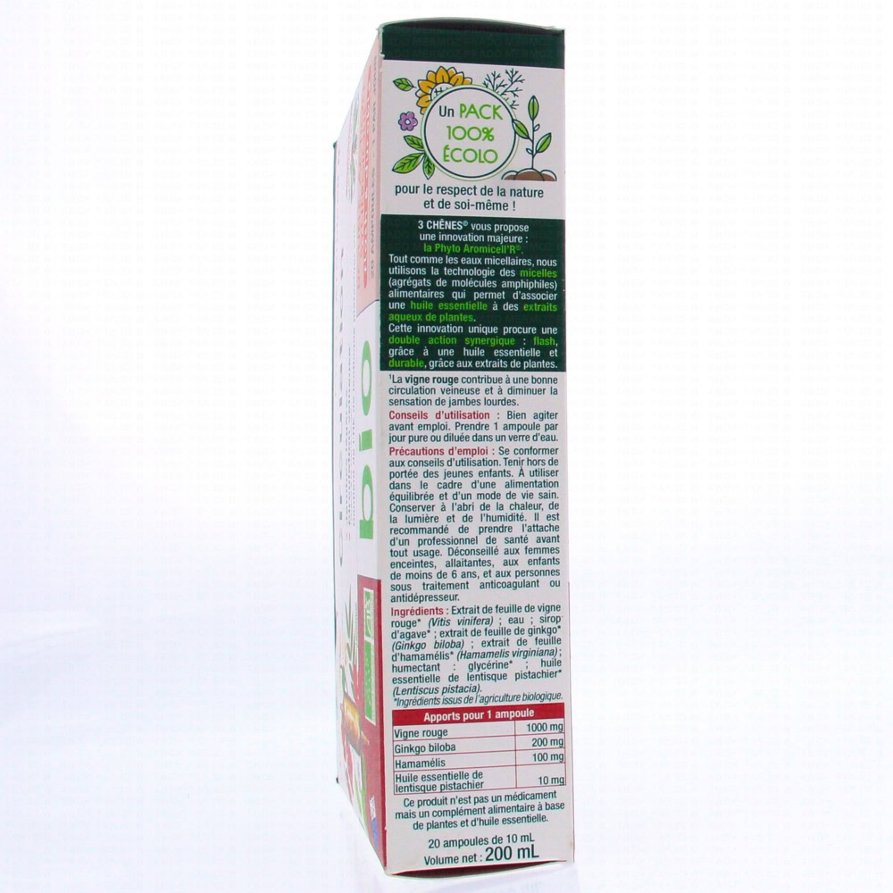 3 chênes phyto aromicellr circulation 20 ampoules