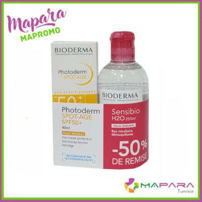 Bioderma Pack Photoderm Spot-Age SPF50 + Sensibio Eau Micellaire 250ml -50%