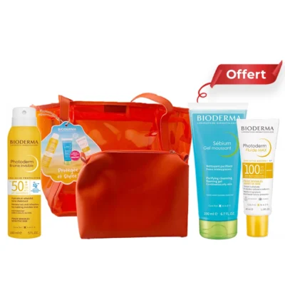Bioderma Sac Photoderm Brume Invisible SPF50+ 150ml + Fluide Max SPF100 40ml + Sebium Gel Moussant 100ml (Offert)