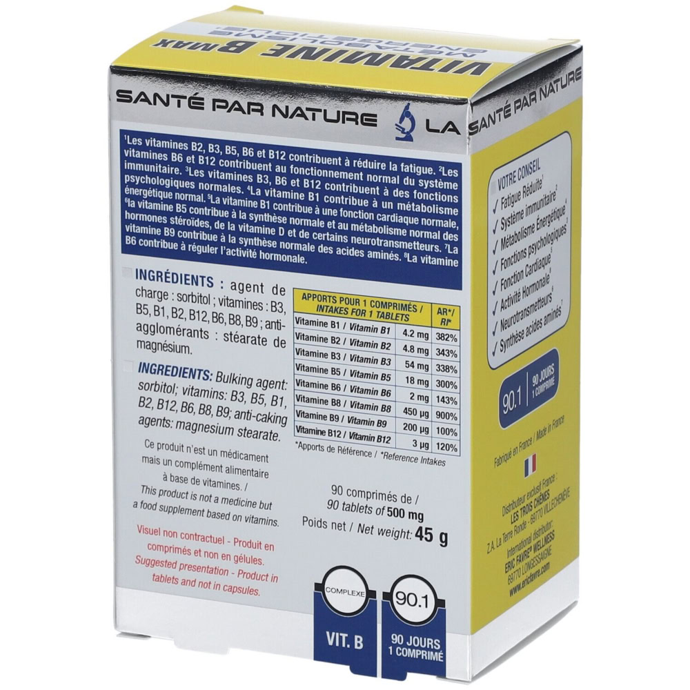 Eric favre vitamine b max métabolisme énergétique 90 comprimes