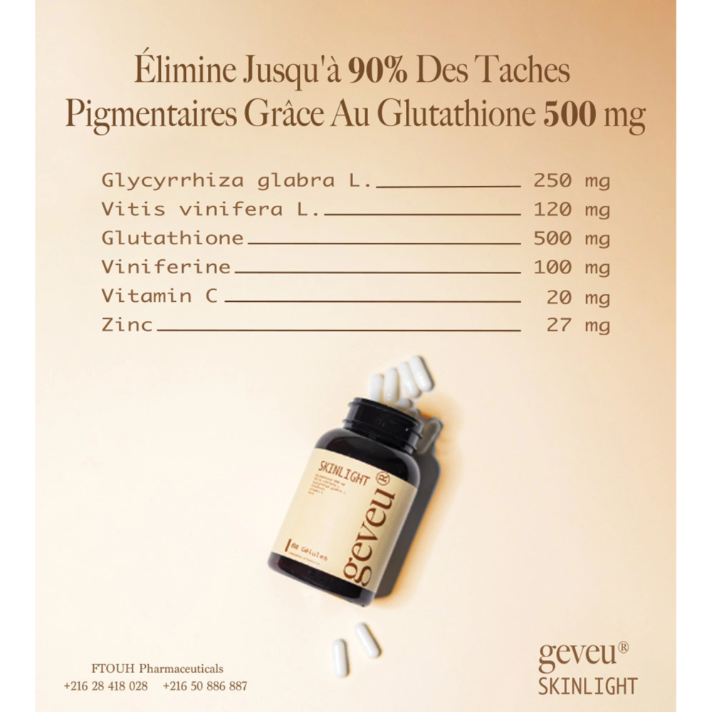 Geveu skinlight 60 gelules