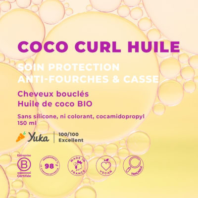 Energie fruit coco curl huile anti-fourche et casse cheveux ondulés à bouclés 150ml
