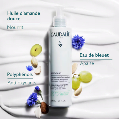 Caudalie vinoclean lait d'amande démaquillante 200ml