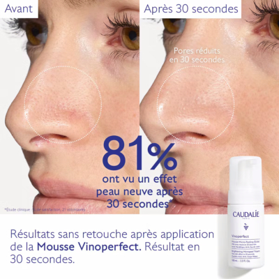 Caudalie vinoperfect mousse micro-peeling éclat 100ml