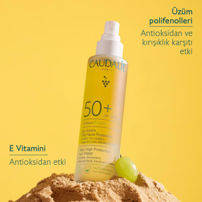 Caudalie vinosun protect eau solaire très haute protection spf50+ 150ml