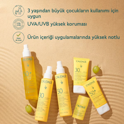 Caudalie vinosun protect eau solaire très haute protection spf50+ 150ml