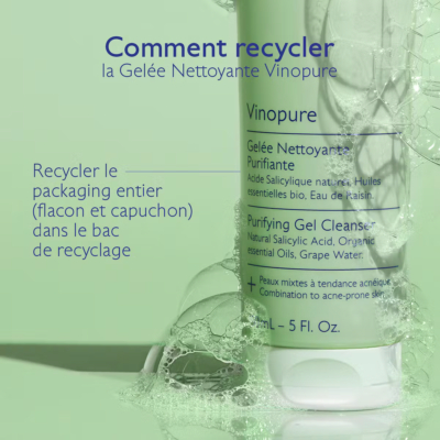 Caudalie vinopure gelée nettoyante purifiante bio 150ml