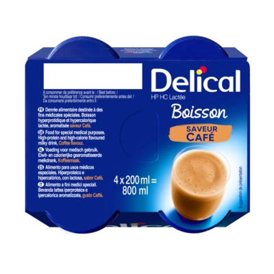 Delical boisson hp hc lactée saveur café 4 x 200ml