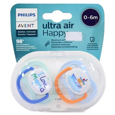 Avent philips sucette ultra air collection happy garçon 0-6 mois