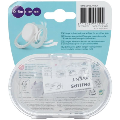 Avent philips sucette ultra air happy fille 0-6 mois