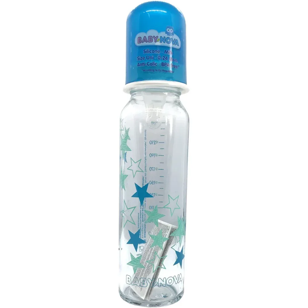 Baby nova biberon en verre avec tétine en silicone 240ml