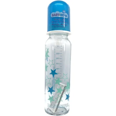 Baby Nova Biberon en Verre avec Tétine en Silicone 240ml