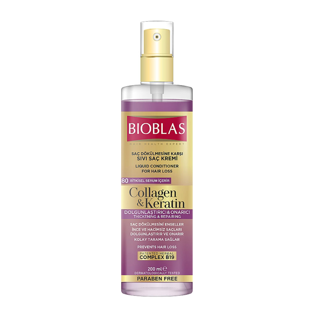 Bioblas après-shampoing liquide collagène + kératine 200ml