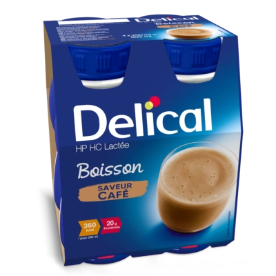 Delical boisson hp/hc lactée saveur café 4 x 200ml