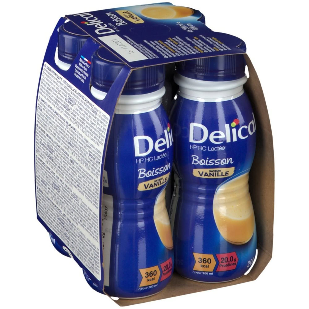Delical boisson hp hc lactée saveur vanille 4 x 200ml