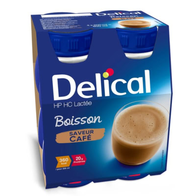 Delical Boisson HP HC Lactée Saveur Chocolat 4 x 200ml