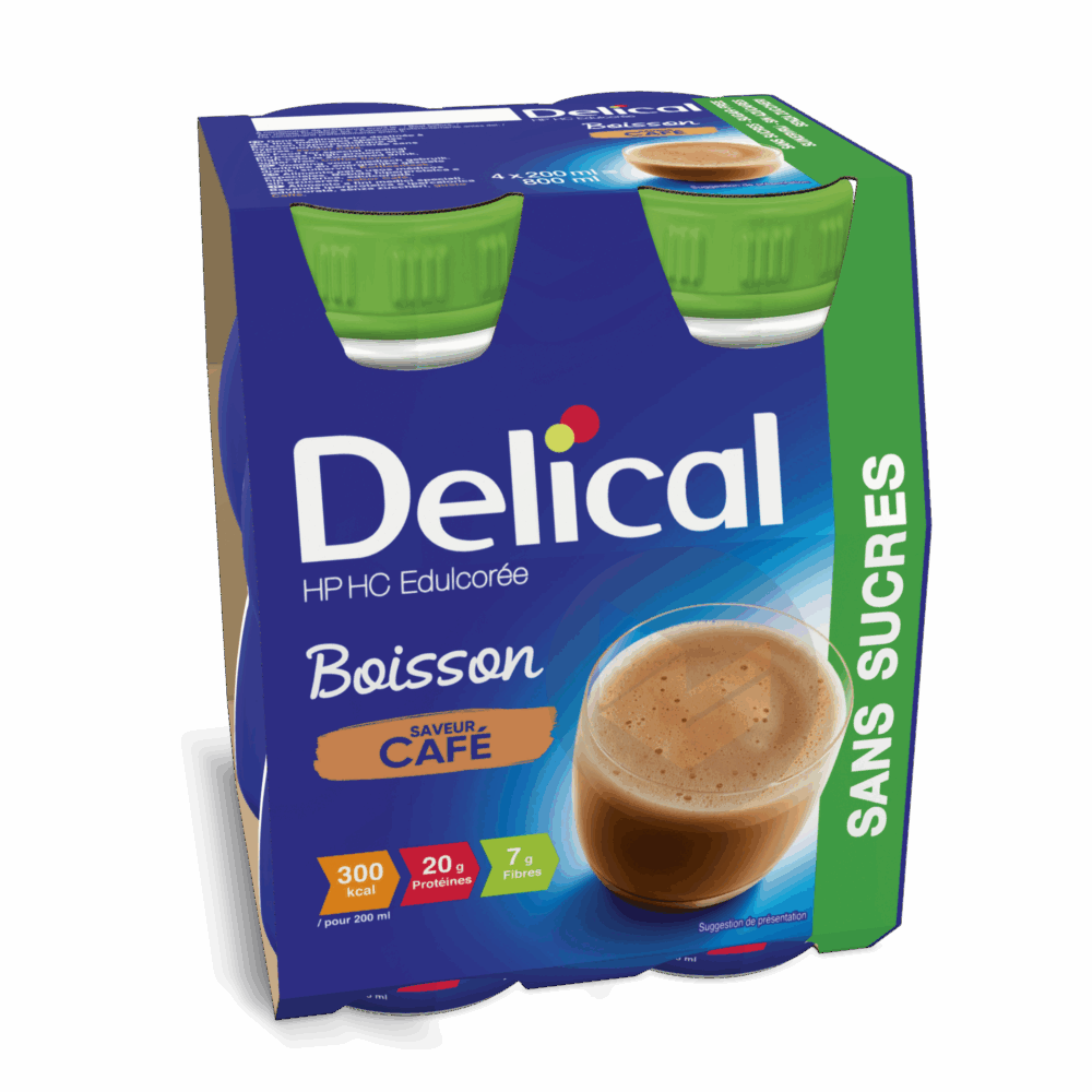 Delical boisson hp hc sans sucres saveur café 4 x 200ml