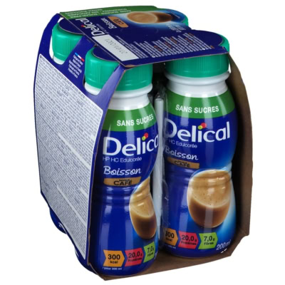 Delical Boisson HP HC sans Sucres Saveur Café 4 x 200ml