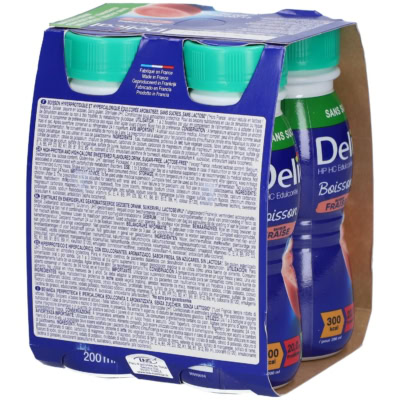 Delical boisson hp hc sans sucres saveur fraise 4 x 200ml