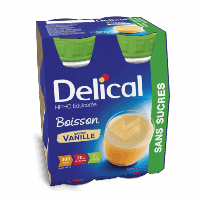 Delical Boisson HP HC sans sucres Saveur Vanille 4 x 200ml