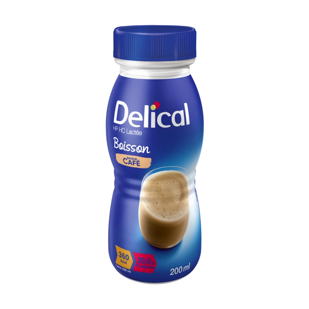 Delical concentré boisson hp/hc sans lactose saveur café 200ml