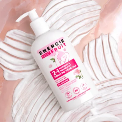Energie Fruit 2en1 Masque Démêlant Kératine Végétale à l'Huile de Monoï, Rose et Argan 300ml