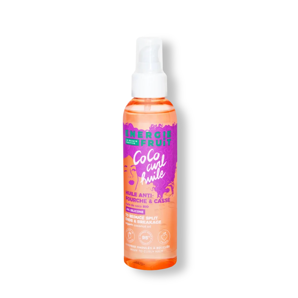 Energie fruit coco curl huile anti-fourche et casse cheveux ondulés à bouclés 150ml