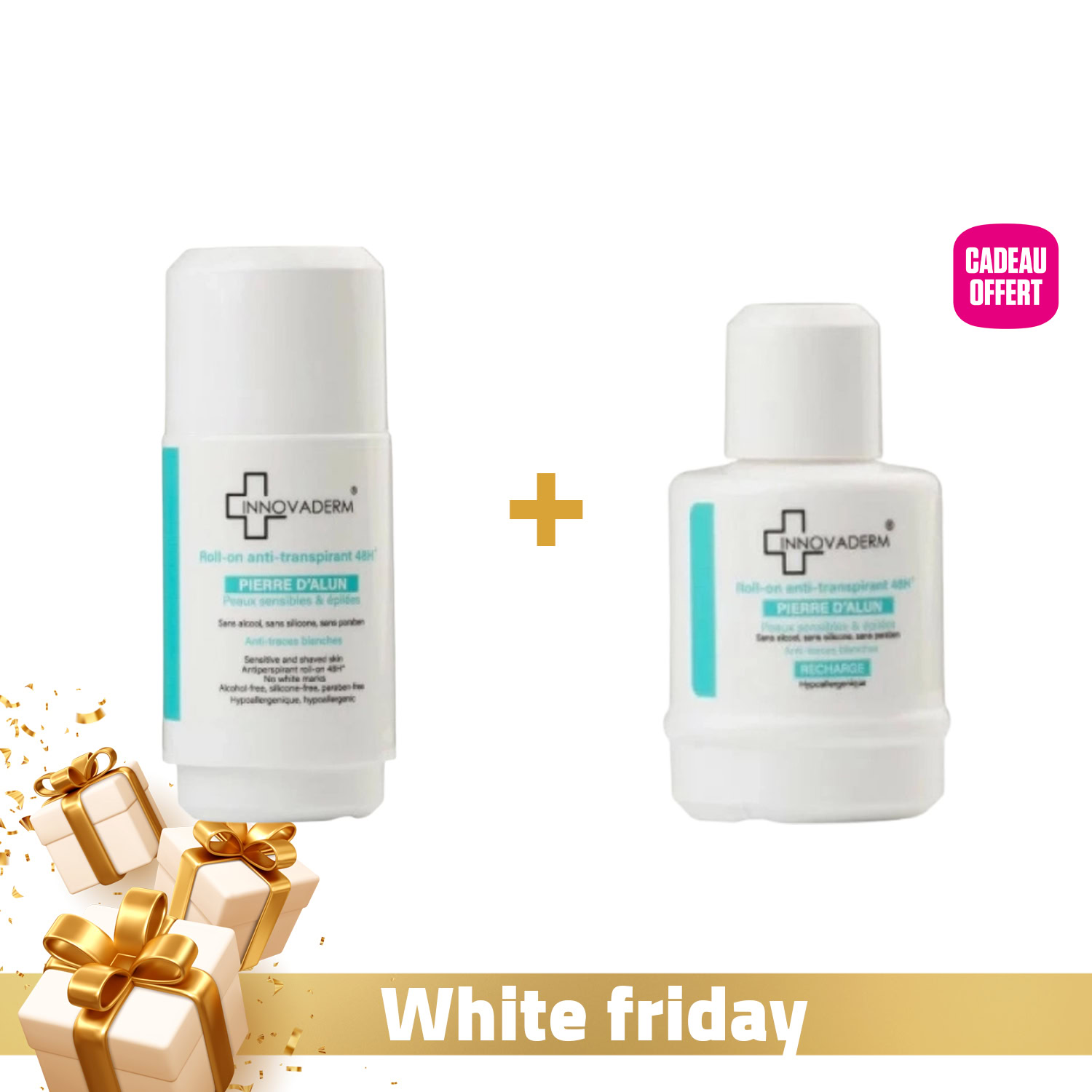 Innovaderm roll on anti transpirant + recharge offerte Innovaderm roll on anti transpirant + recharge offerte