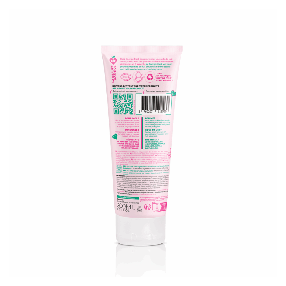 Energie fruit mon lait scintillant à l'huile de monoï, rose et argan bio 200ml