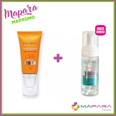 L'Oramel Ecran Solaire SPF50+ Teinté Perle 40ml + Mousse Nettoyante 150ml Offerte