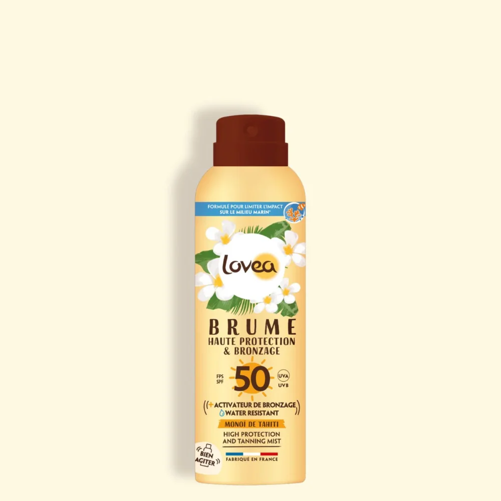 Lovea brume haute protection et bronzage monoï de tahiti spf50 150ml
