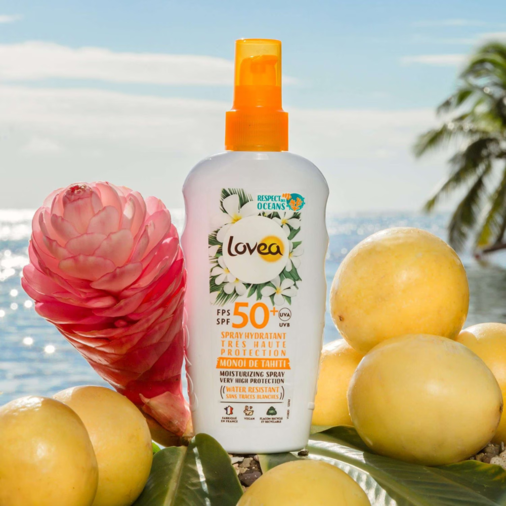 Lovea spray hydratant monoï de tahiti très haute protection spf50+ 150ml